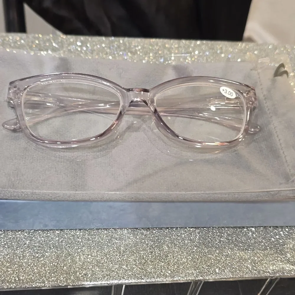 At Home‎ Clear Transparent Reading Glasses w/Pouch
